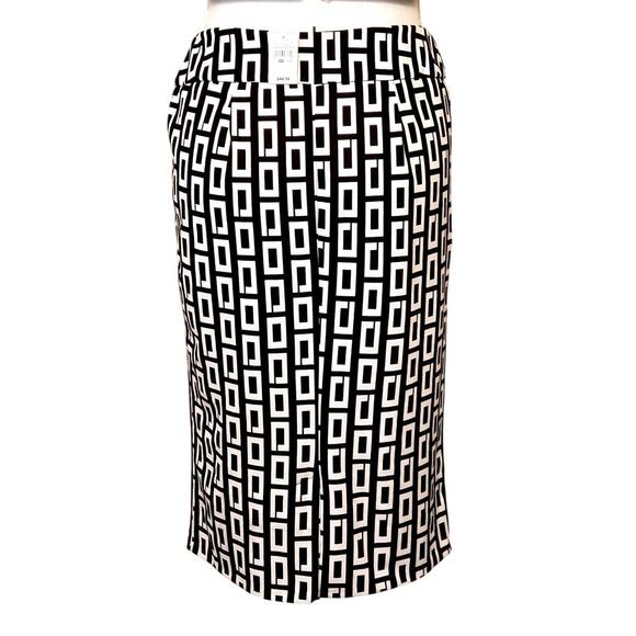 Ashley Stewart High Waist Geometric Black & White Pencil Office Skirt Size 18/20 - Picture 5 of 7